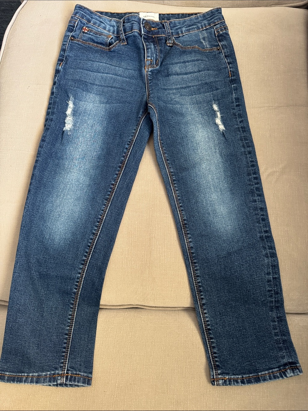 GIRLS Hudson Jeans Medium Blue Straight Leg with Subtle Distress